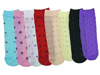 Clastik Ultra-Thin Transparent Nylon Summer Skin Socks with thumb For Women/Girl's (Ankle Length) -Pack of 4
