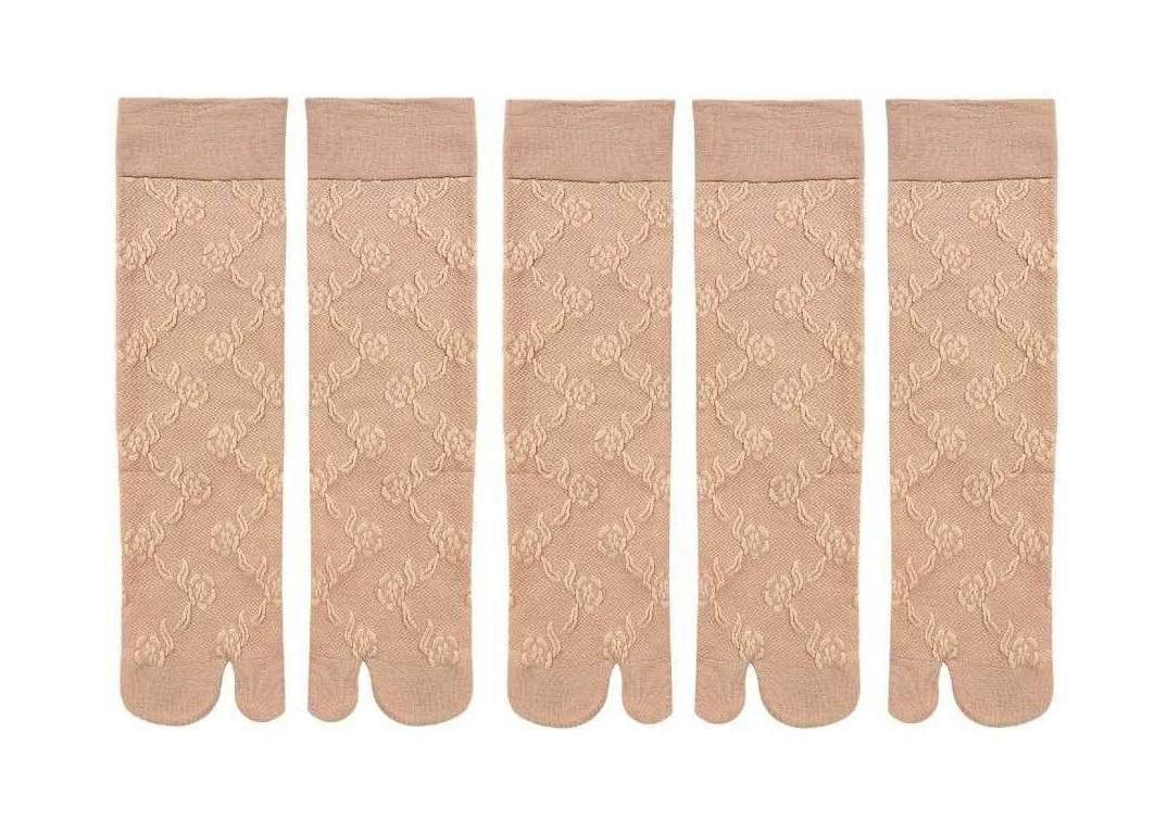 Clastik Women's Ankle Length Skin color Double Knit Cotton Socks with Thumb