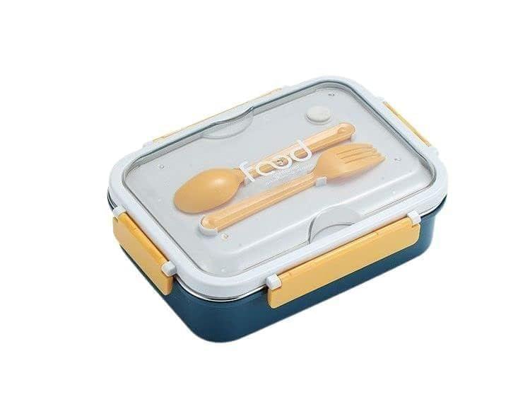 The Ubals 3 in 1 Insulated Stainless Steel Tray Food Plate Container, Lunch Box with Spoons for Boys/Girls and Office/School (620Ml)