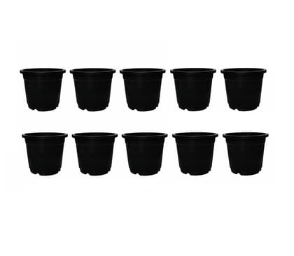 The Ubals Virgin Plastic Black Nursery 6 Inches Pots Round Flower Pots for Plants with Drainage Hole Seed Starting Pots for Seeding, Succulent Plant Container Sets Pack of 10