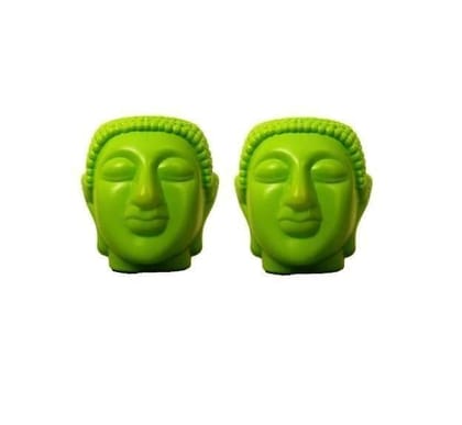 The Ubals Buddha Shape Plastic Indoor Planters Table Top (Plastic Pot ONLY and Without Plant), Pack 2