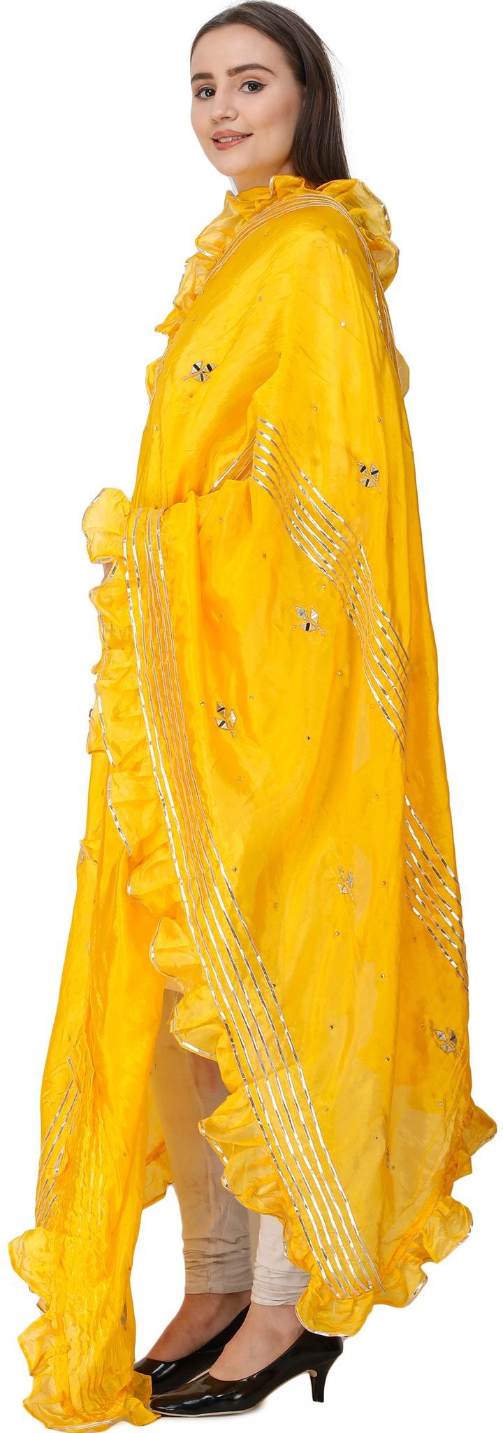 Zinnia Dupatta from Amritsar with Gota Patches and Frill Border