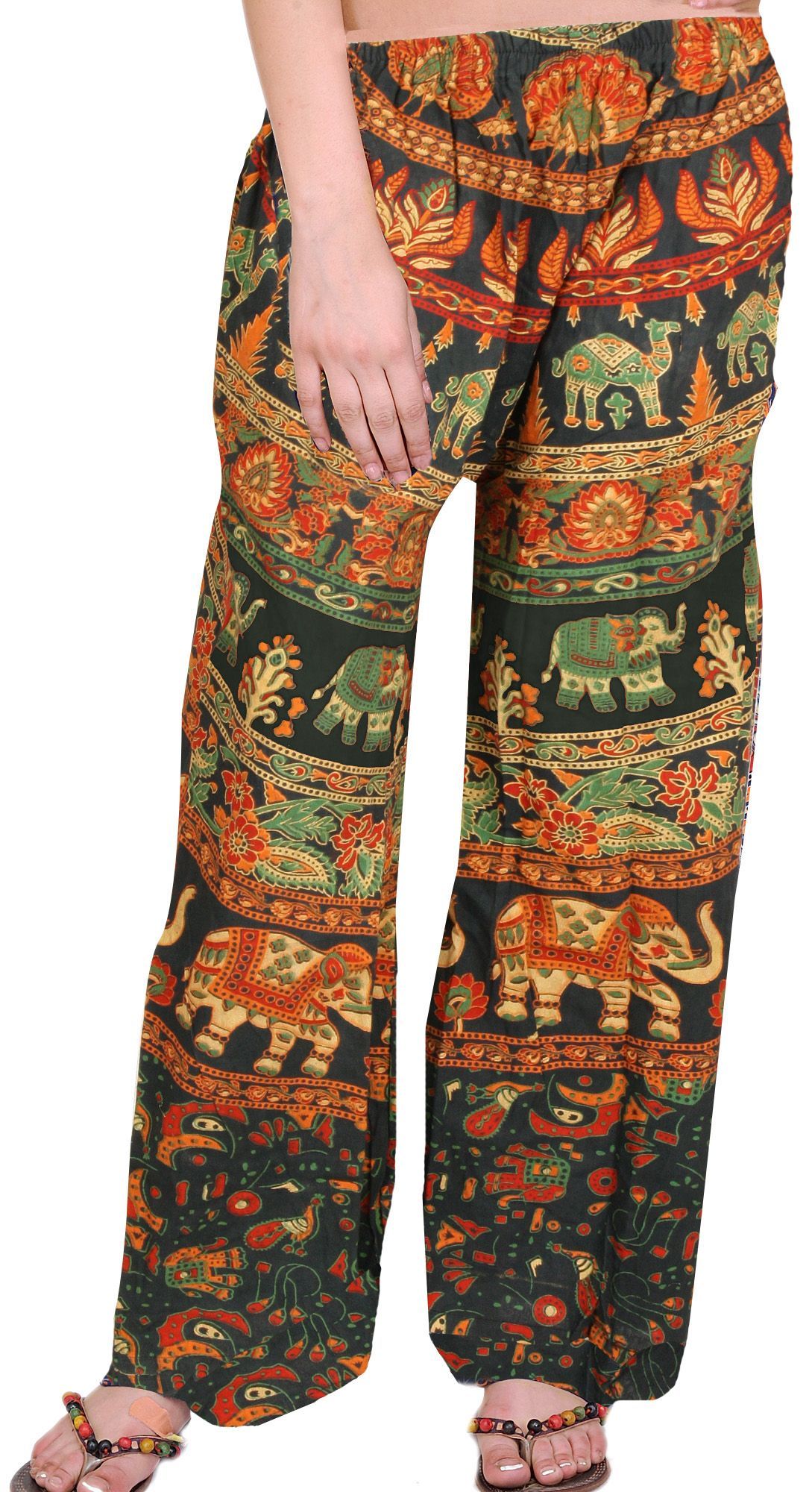 Rosin Casual Trousers from Pilkhuwa with Printed Elephants