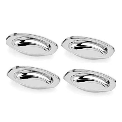 SHINI LIFESTYLE Stainless Steel Oval Plate,Rice Plate, Dahi Plate,Subzi Plate