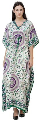 Fairway Long Printed Kaftan with Waist Sash