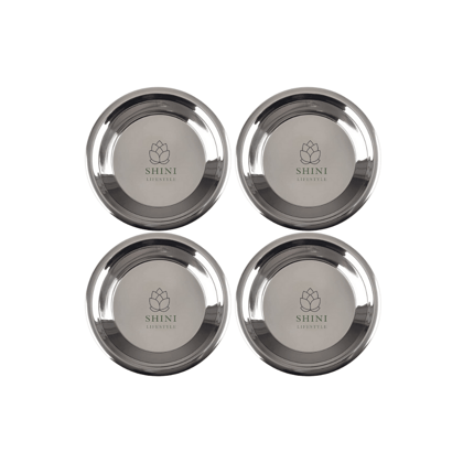 SHINI LIFESTYLE Stainless Steel Atta Parat, Parat steel, steel parat for kitchen(Dia-32cm, 4Pc)