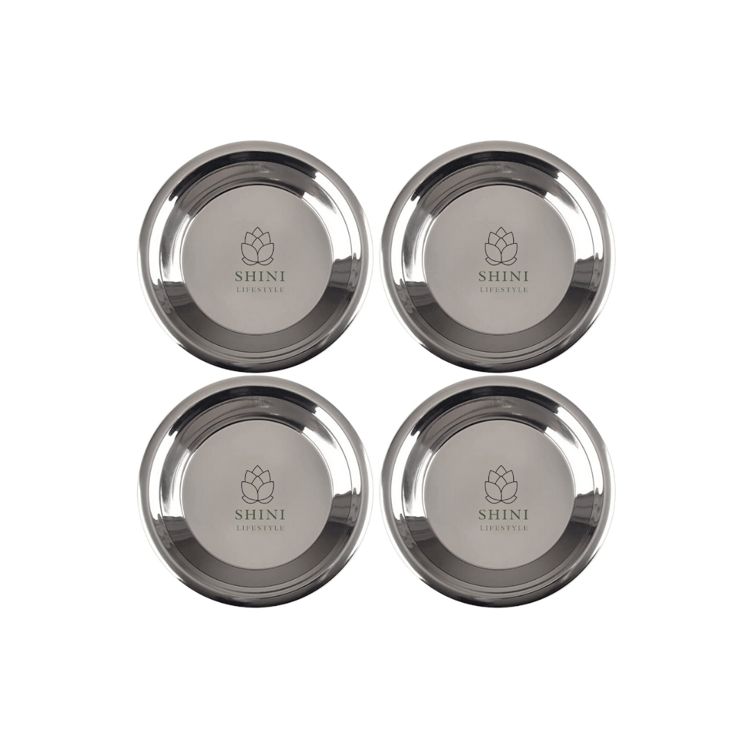 SHINI LIFESTYLE Stainless Steel Atta Parat, Parat steel, steel parat for kitchen(Dia-32cm, 4Pc)