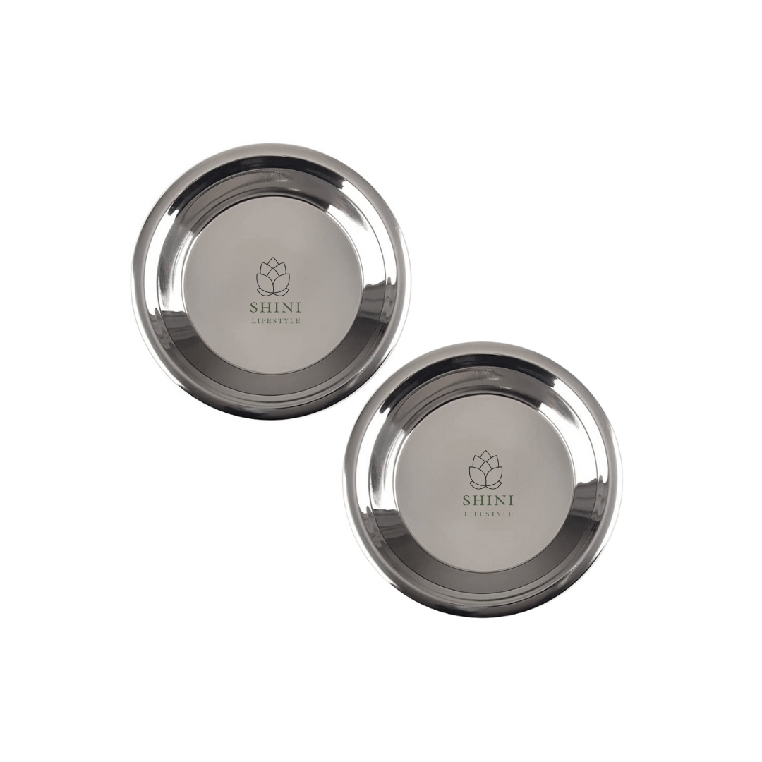 SHINI LIFESTYLE Stainless Steel Atta Parat, Parat steel, steel parat for kitchen(Dia-32cm, 2Pc)