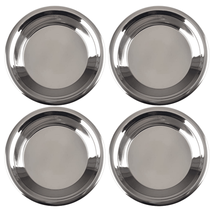 SHINI LIFESTYLE Stainless Steel Parat, Steel parat for kitchen, Atta Parat, Parati, Paraati (Dia-30cm, 4Pc)