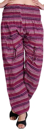 Amethyst Woven Yoga Trousers with Front Pockets