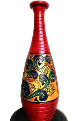 Hand-Painted Terracotta Vase