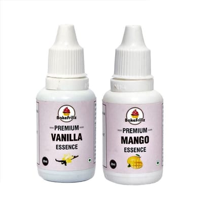 Bakefrillz Food Flavour Essence - Vanilla and Mango (20 ml x 2)