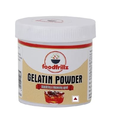 foodfrillz Gelatin Powder Crystals, 25 g | Perfect for Jellies, Desserts, Puddings, Cakes, Ice Cream
