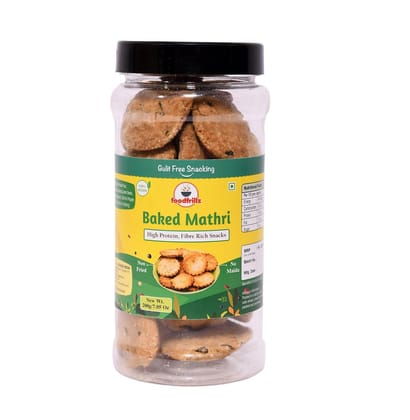 foodfrillz Baked Wheat Mathri, 200 g | High Protein | Low GI Food | Good for Healthy Lifestyle | Weight Loss | Not Fried