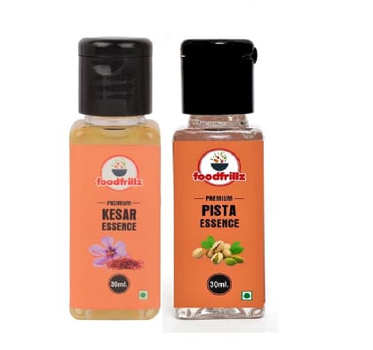 foodfrillz Pista & Kesar Pack of 2 Food Flavour Essence, 30 ml x 2