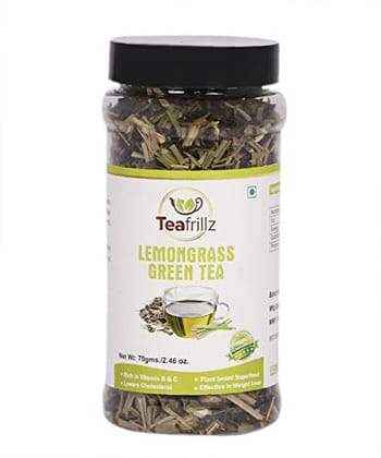 Teafrillz Lemongrass Green Tea - 70 Gr, Anti-Oxidant and Weight loss ,a mix of Lemon grass and Green Tea