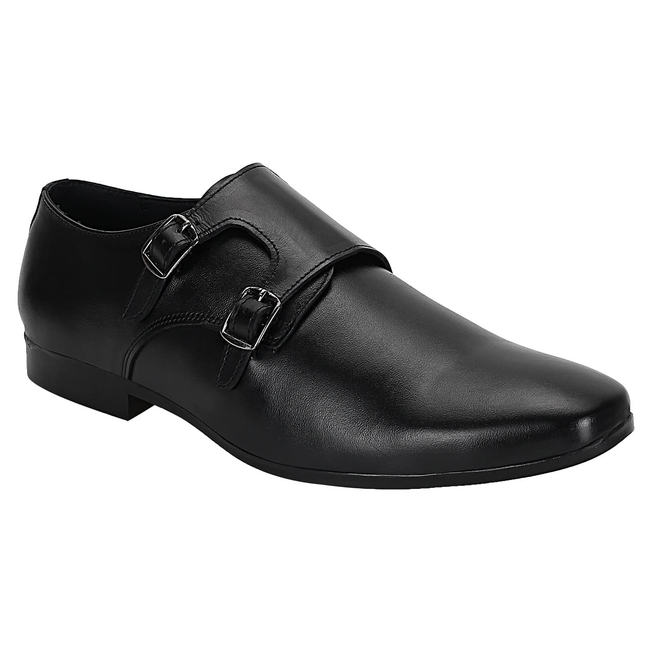 SeeandWear Leather Double Monk Strap Shoes for Men