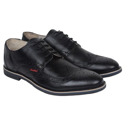 SeeandWear Black Brogue Formal Shoes for Men. Branded Genuine Leather Pointed Lace up Shoe