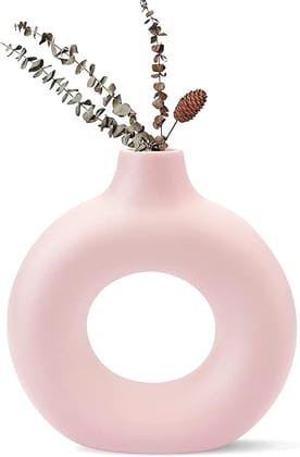 Donut-Shaped Ceramic Vase