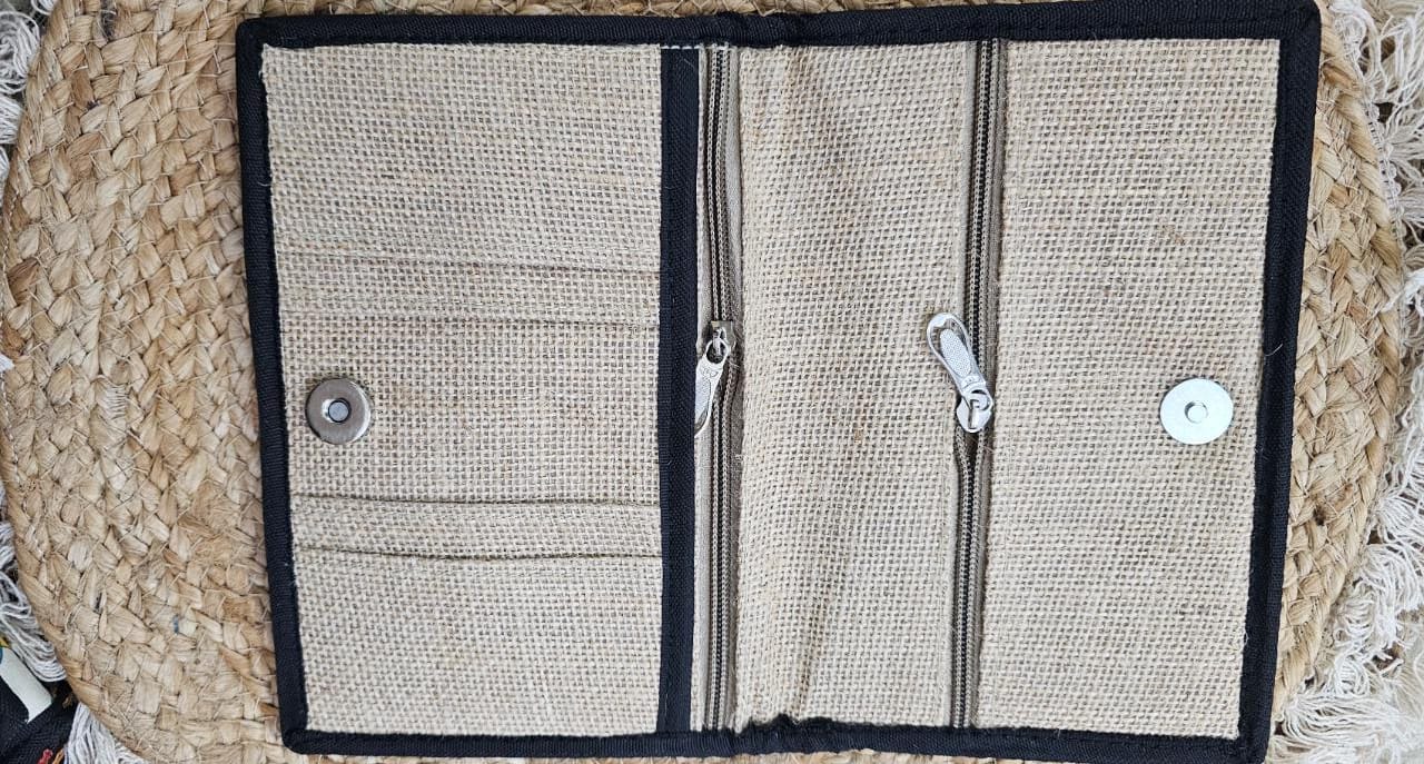 Handmade Jute & Cotton hand clutch