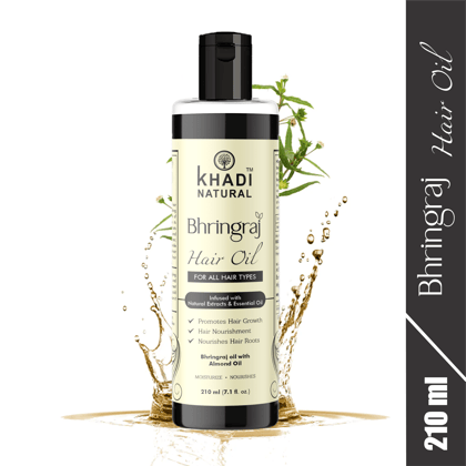 Khadi Natural Amla Bhringraj Hair Oil 210 ML - Nourishing and Strengthening Hair Oil with Amla and Bhringraj Extracts - Natural Haircare