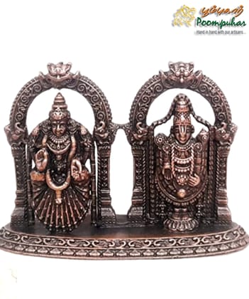 Copper Lord Balaji with Bhudevi 1.8 inches