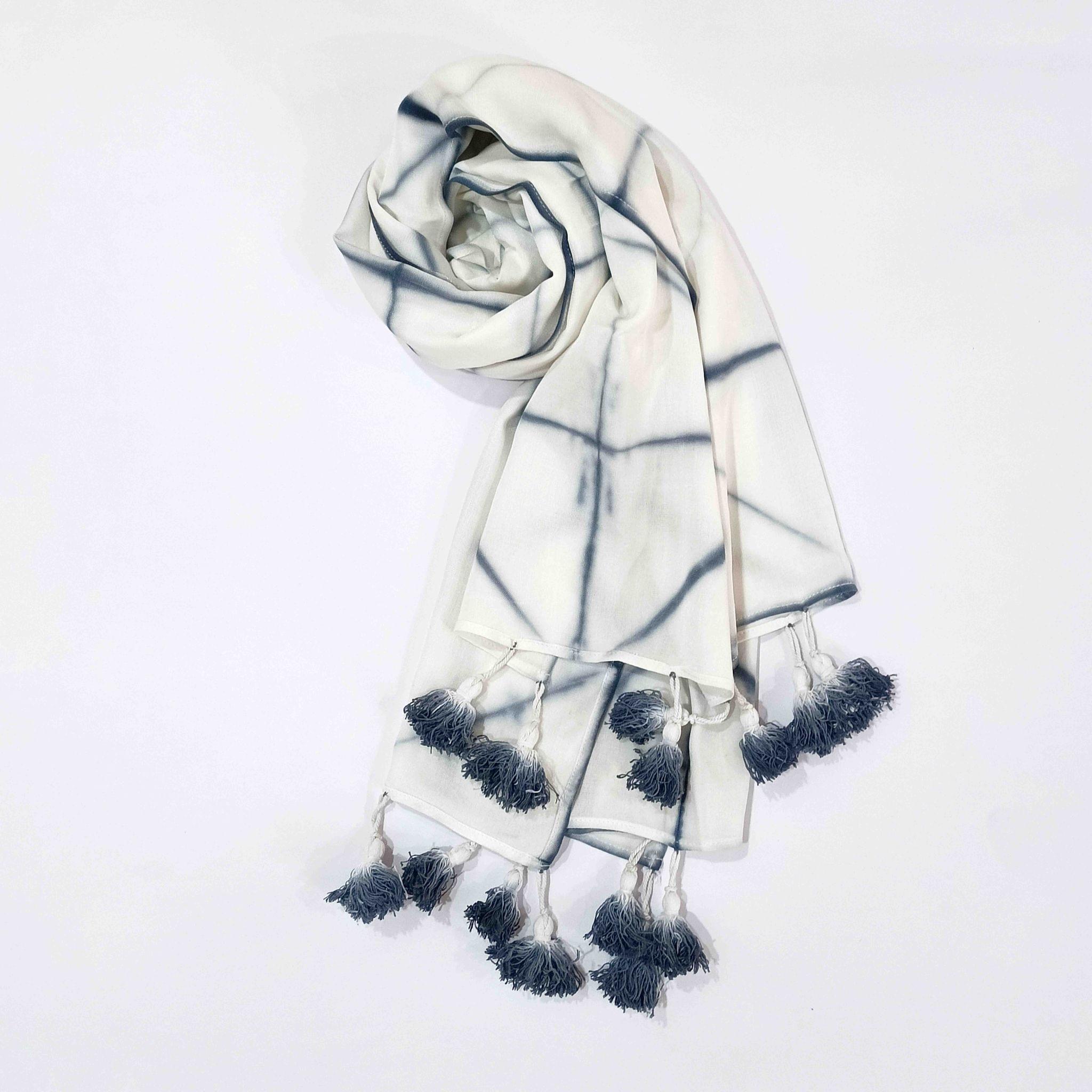 Shibori Gray Star Stole