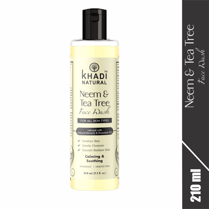 Khadi Natural Neem & Tea Tree Herbal Face Wash 210 ML - Experience Glowing Skin the Herbal Way