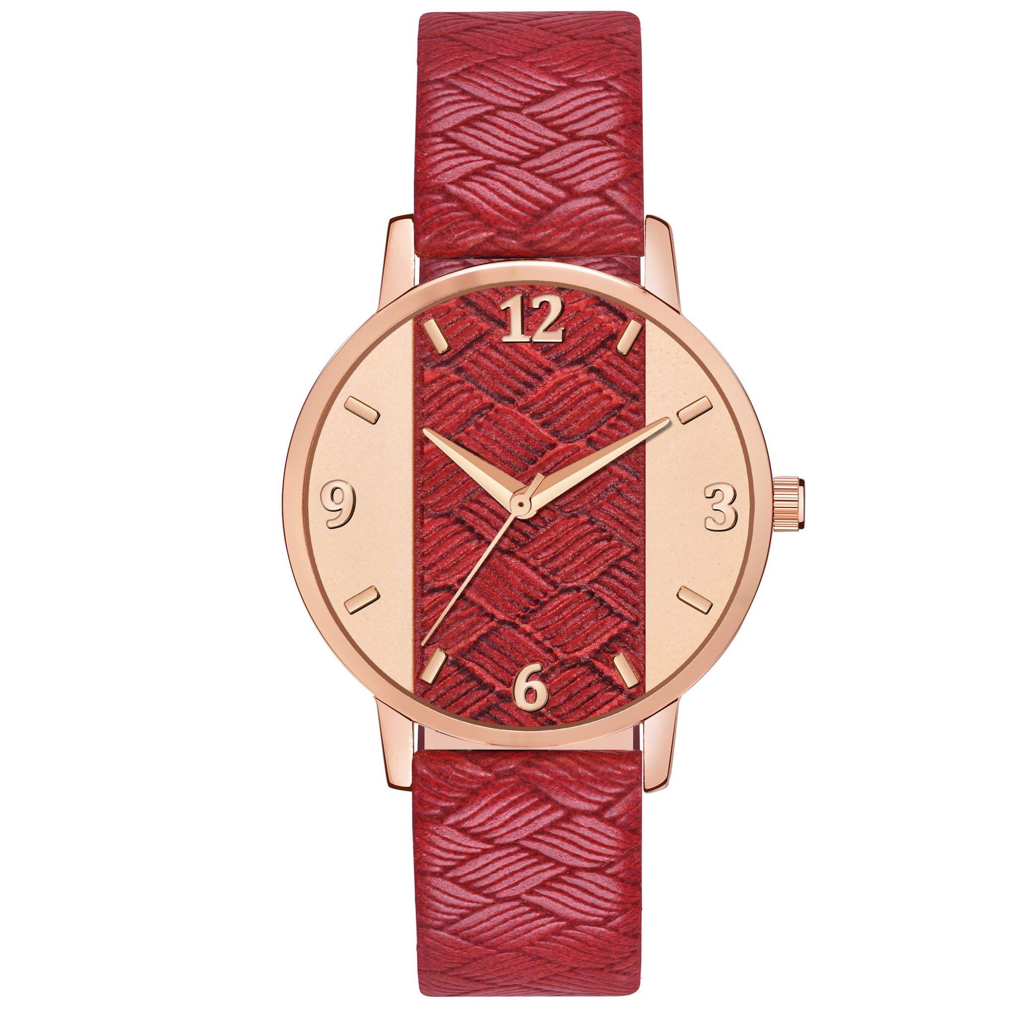 Zabby Allen MT-399 Red Leather Belt Slim Dial Women & Girls Watch