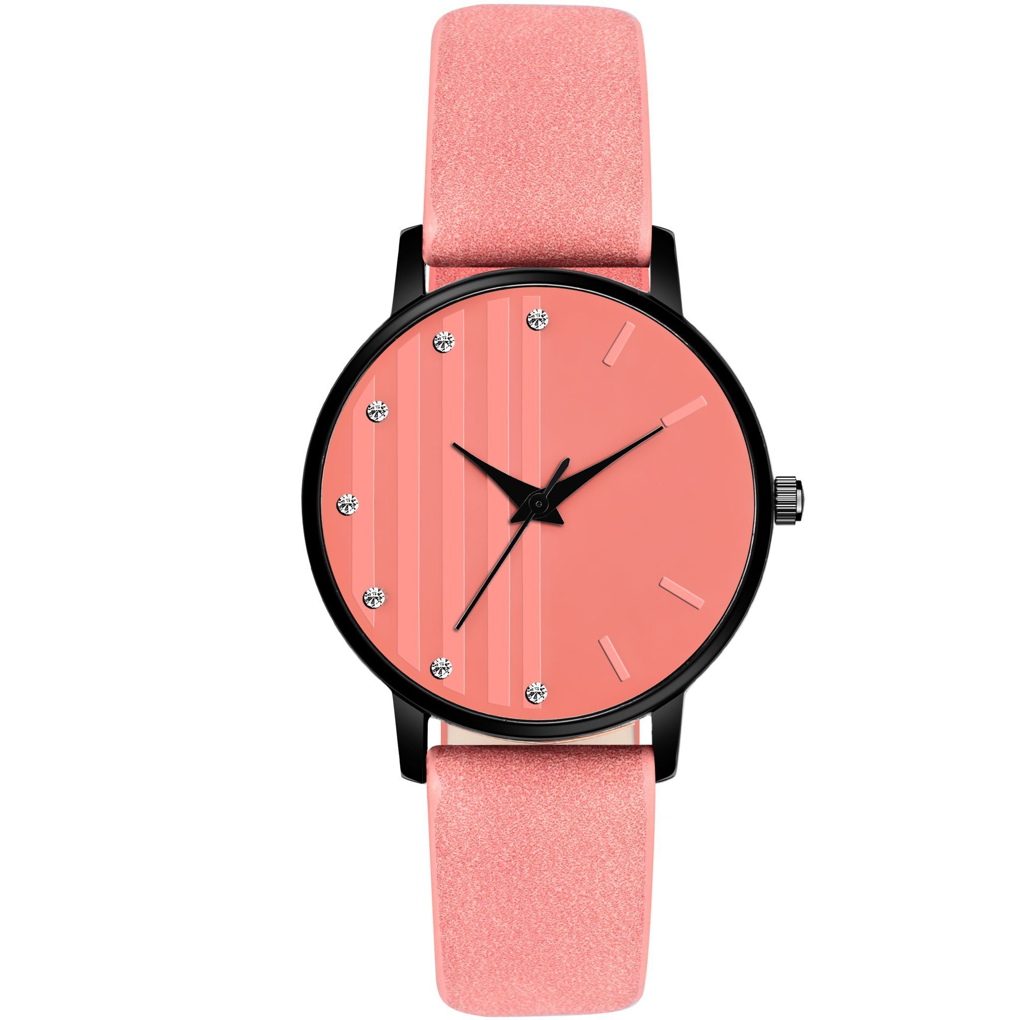 Zabby Allen MT-323 Pink Leather Belt Slim Dial Women & Girls Watch