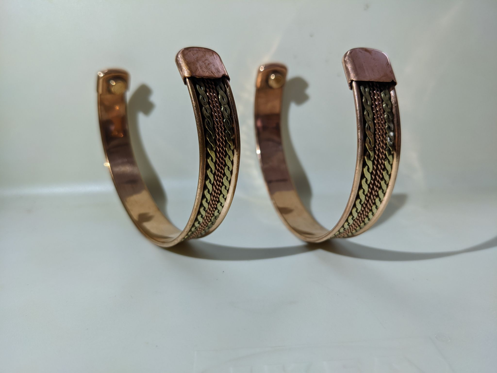 Roque Collections  Set of two  Elegant Copper Magnetic Bracelet for Health and Style - Unisex Design