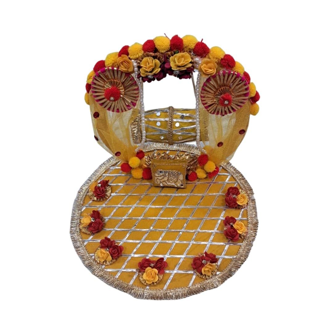 Krati Studios - Haldi Ceremony Platter Haldi Decor Haldi Tray/Haldi Plate Decorative Haldi Plate For Haldi Ceremony Wedding