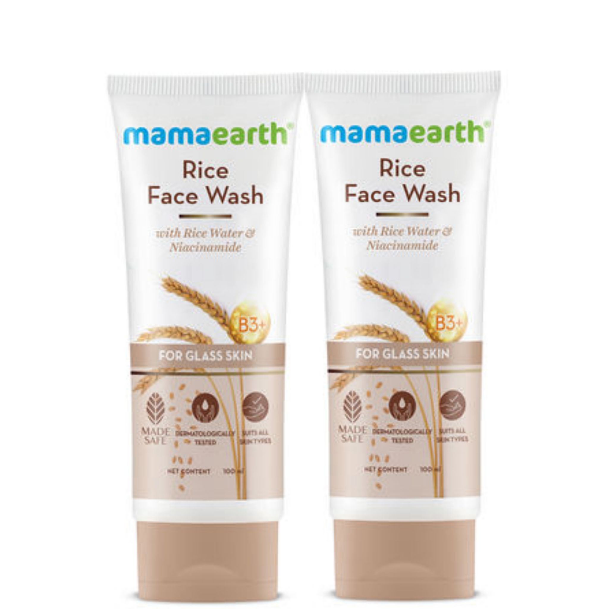 Mamaearth Rice Face Wash With Rice Water & Niacinamide For Glass Skin (100ml)