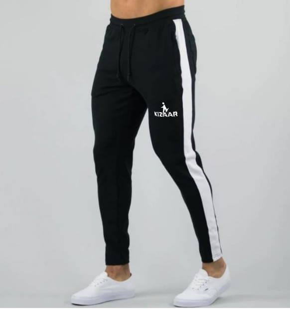 KIZAAR Black White Sportywear Trackpants