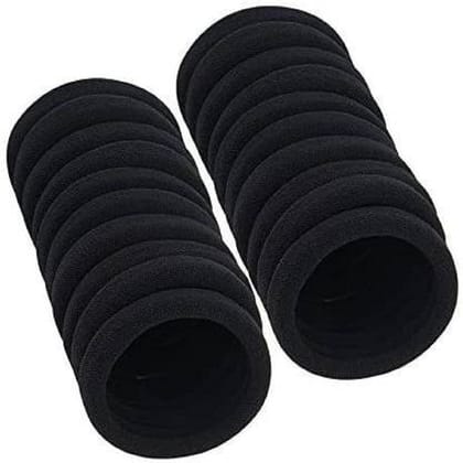 Thick Elastic Hair Black Rubber Band  (Black)