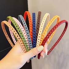 Women's Fashion Plastic Zig Zag Style Matte Hair Bands for Girls - 12  Pcs Hair Band  (Multicolor)