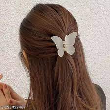 Matte Finish Butterfly Hair Clutcher Claw Clip for Women Girls (Pack of 6) Hair Claw  (Grey, Black, Green)