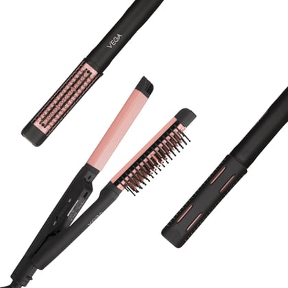 Vega Glam Shine 2 In 1 Hair Straightener & Brush-VHSSB-01