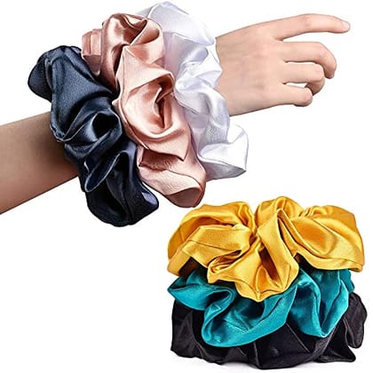 12 Pcs Hair Bands Ponytail Ties Hair Scrunchies Flower Hair Scrunchies Girl Hair Accessory, Great for Casual and Party Dress