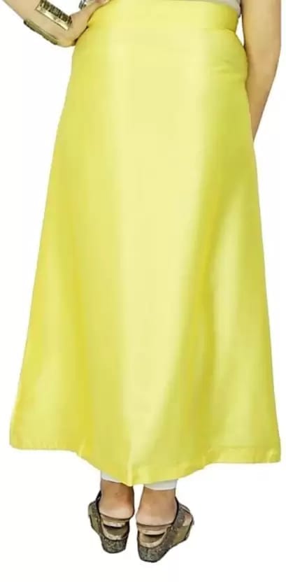 Yellow Pure Satin, Pure Silk Petticoat