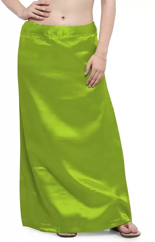 Light Mehandi Green Satin Silk Petticoat Satin Blend Petticoat