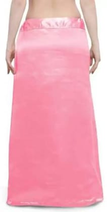 Baby Pink Satin Silk Petticoat Free Size