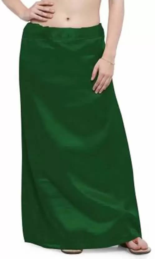 Dark Green Satin Silk Petticoat