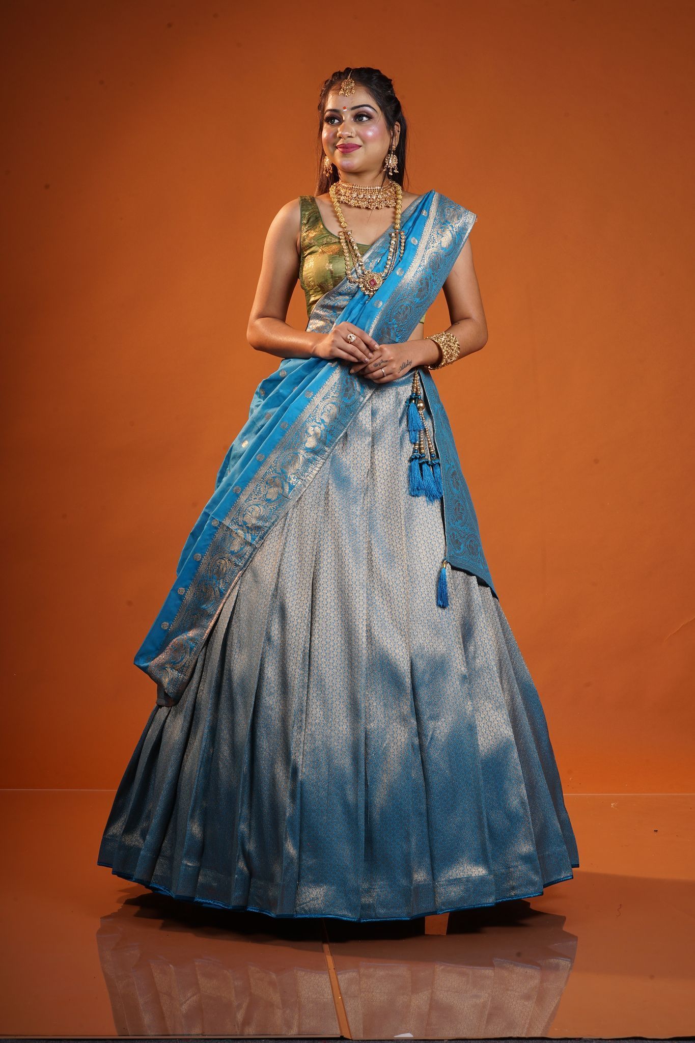 Wedding half saree/langa voni | Langa voni half saree, Half saree, Half  saree designs