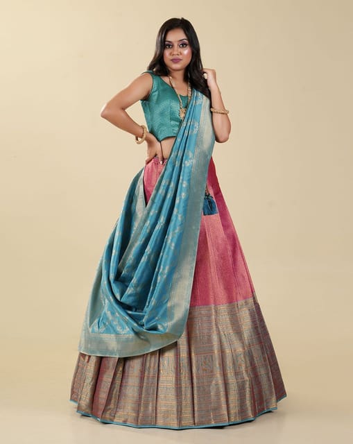Buy Designer kanchipuram Silk Lehenga Choli Beautiful Silk Lehenga Saree  Fashion Attire Pratima - YouTube