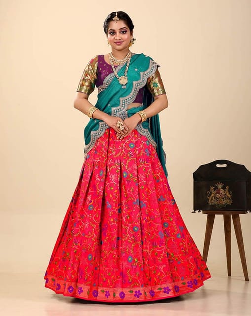 Semi-Stitched Gajari malai satin wedding Lehenga choli, Size: Free Size at  Rs 2150 in Surat