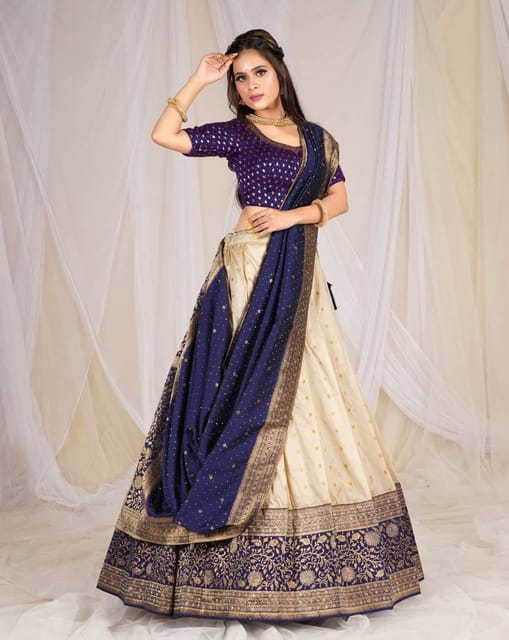 Buy Latest Traditional New Half Saree Photos For Girls