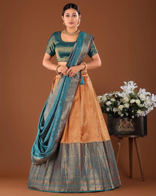 Buy online Purple Art Silk Half And Half Saree With Blouse from ethnic wear  for Women by Niza Fashion for ₹1799 at 40% off | 2024 Limeroad.com