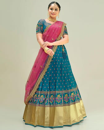 Peacock Bold And Beautiful: Pleated Lehenga For Women