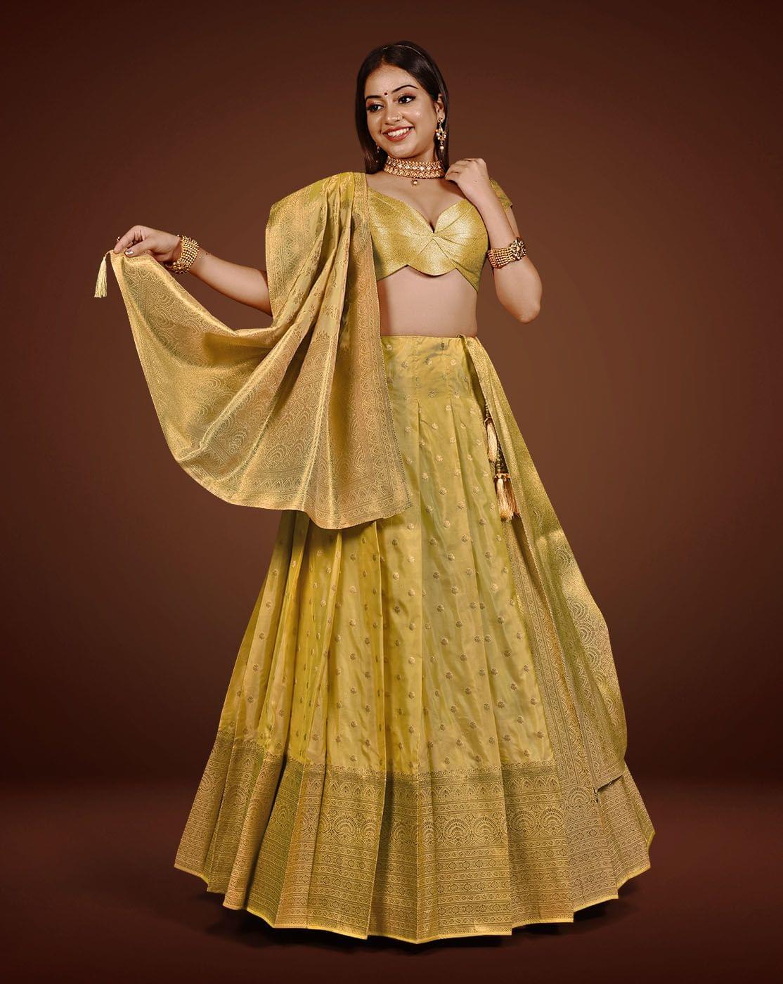 Banarasi Bliss: Unstitched Lehenga Sets for Timeless Elegance. Tailor Your  Style, Enjoy Free Shipping - Etsy